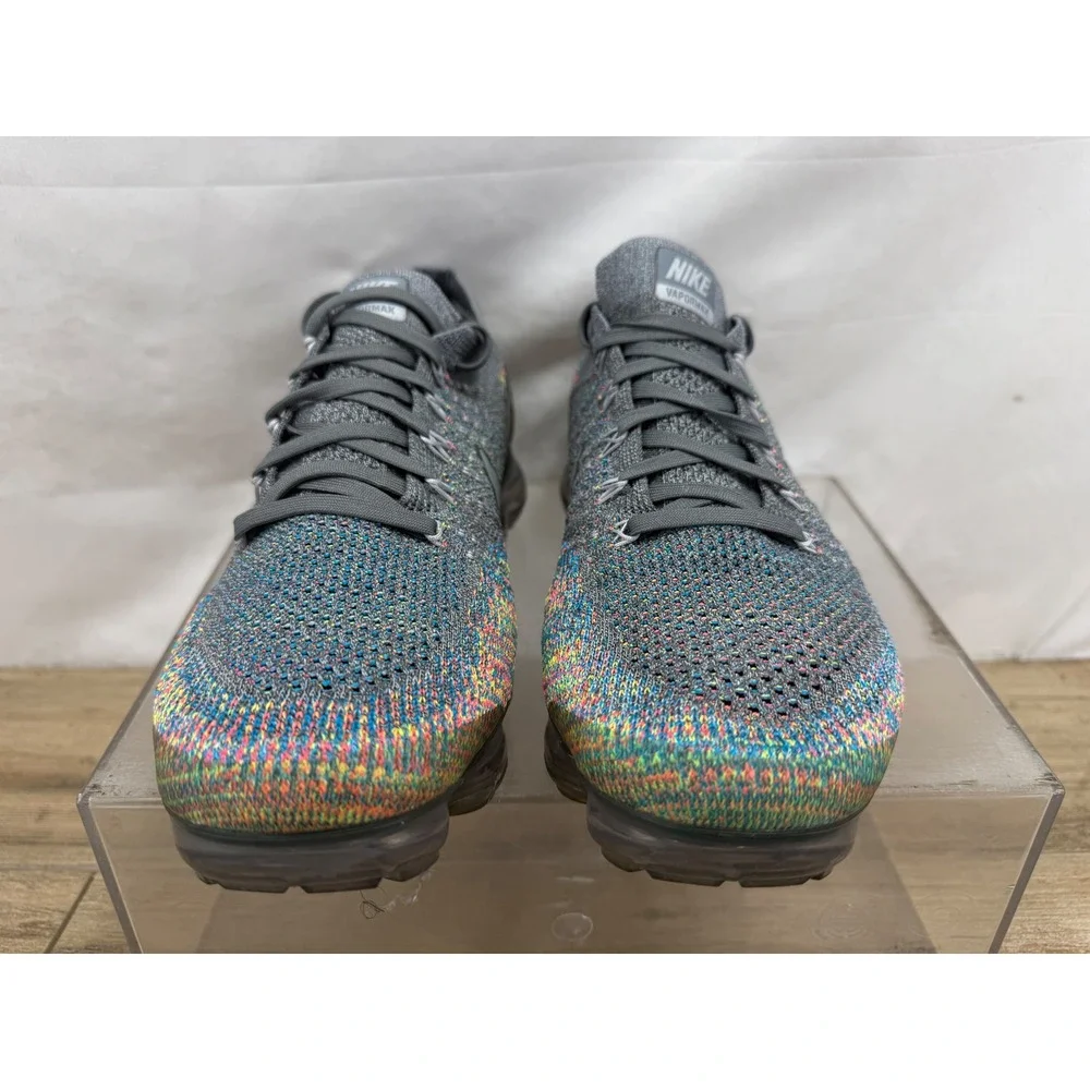 Nike Air VaporMax Flyknit Multi-Color Dark Grey Running Shoes 849558-019 Mens 9
